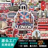 56 Pegatinas Retro Culturales y Creativas de Monumentos de Londres Periféricos de Viaje Manual de Bricolaje Pegatinas Decorativas Impermeables de PVC para Cuaderno
