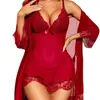 Comercio Exterior Transfronterizo Encaje Ropa de Dormir Sexy Ropa para el Hogar Conjunto de Camisola Venta Caliente Bata de Dormir Conjunto de Lencería Transparente Mayoreo