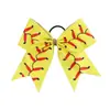 Venta Caliente Transfronteriza Europea y Americana Niños Banda para el Cabello de Cuero con Lazo Goma Elástica para Softball Fútbol Porristas Accesorios para el Cabello