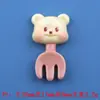 Garfo Colher Urso Desenho Animado Acessórios de Resina Cola Creme Artesanal Furo Fivela de Sapato Ímã de Geladeira Material de Decoração DIY
