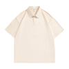 P068 peso pesado 240g ombro caído cor sólida manga curta lapela camisa POLO uniforme de classe grupo macacão impressão logo