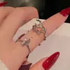 Novo Design Exclusivo Anel Aberto Borboleta Sensação de Alto Padrão Elegante Cauda de Peixe Versátil Peixe Dourado Anel Francês Leve Luxo para Mulheres