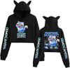 Sudadera Tb596261696008 con Orejas de Gato y Ombligo Descubierto