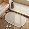 Tapete de Chão para Banheiro, Estilo Simples de Lama de Diatomáceas Absorvente Antiderrapante, Tapete de Porta de Banheiro, Resistente a Manchas e Fácil de Cuidar
