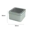 Caixa de Lata Popular Xiaohongshu para Bolo Mousse em Estoque, Atacado do Fabricante Lata de Metal Quadrada com Janela Transparente