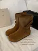 MUMIXI Botines Cortos Estilo Europeo Americano Maillard para Mujer Otoño Botas tipo Martin Puntera Redonda de Ante Tacón Oculto Marrones Botas de Moda Zapatos