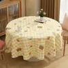 Toalha de Mesa Redonda Avançada Sem Lavagem À Prova de Óleo Impermeável Anti-Manchas Toalha de Mesa para Sala de Jantar Toalha de Mesa Redonda Tapete de Mesa Redondo Doméstico