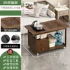 Mesa de Chá Móvel para Varanda, Mesa de Chá Modelo Novo para Sala de Estar, Mesa de Chá Doméstica Pequena, Conjunto de Gabinete de Chá Integrado