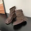 Botas Martin plataforma pretas Melard, estilo retrô de outono feminino, salto grosso, sola grossa, botas da moda que aumentam a altura, tornozeleiras versáteis para mulheres