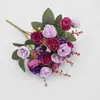 Flores Artificiais 21 Cabeças Rosa Diamante Rosa de Outono Buquê Casamento Casa Decoração de Braço de Cadeira Flores Artificiais Enfeites Atacado