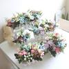 ¡Recomendado! Pintura al óleo orquídea saltarina flor artificial juego de bonsái decoración valla de madera maciza blanca decoración de pared tecnología