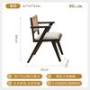 Mesa de comedor y silla de madera maciza de ratán nórdico, combinación de mesa y silla de restaurante de estilo sencillo y tranquilo en color negro, muebles Foshan