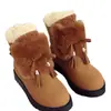 Botas de Nieve para Mujer Invierno 2025 Nuevas Botas Cortas Engrosadas Otoño e Invierno con Forro de Felpa, Botas Martin que Aumentan la Altura, Zapatos de Algodón