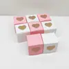 Caja Pequeña Cuadrada Rosa Estilo Europeo Caja Nueva para Dulces de Boda Ventana Transparente en Forma de Corazón Caja de Empaque para Dulces Caja de Regalo para el Día de San Valentín