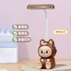 Lámpara de Mesa de Dibujos Animados Labubu para Dormitorio, Escritorio, Mesita de Noche, Carga USB, Habitación Infantil, Luz Nocturna para Dormir, Regalo para Eventos