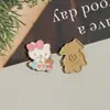 Versión Coreana Dibujo Animado Lindo Gato Kt Aleación Gota de Aceite Gatito Accesorios de Joyería Pendientes DIY Material para Pendientes de Mujer