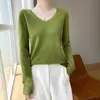 Suéter para mujer, capa base, top de punto de forro polar Andy, estilo nuevo, colección otoño/invierno transfronteriza, corte holgado, listo para usar, cuello en V, manga larga