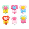 Acessórios para Bolsas e Celulares no Atacado, Chaveiros, Chaveiros de Pirulito, Acessórios para Joias DIY de Resina em Formato de Coração, Doces