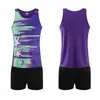 Novo Conjunto de Roupa de Atletismo Masculino e Feminino Colete de Treino Shorts Corrida de Maratona Secagem Rápida Esportes Teste Competição Roupa de Equipe Esportiva
