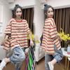Edición Grande Europea Tallas Extras 1.00 kg-150.00 kg chica gordita Verano Camiseta de Manga Corta con Estampado de Dibujos Animados Top de Moda para Mujer que Reduce la Edad