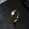 Anel Feminino Fashion e Elegante de Prata S925 com Zircônia Brilhante Geométrico Irregular Anel de Dedo Indicador de Prata para Desejo Joia