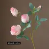 Nova Flor Artificial 4 Cabeças Flor de Seda Rosa Montanha Nevasca Enrolada Ornamentos Decorativos de Flores Artificiais para Casa Sala de Estar Quarto Arranjo de Flores