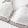 Roupa íntima para mãe, Sutiã feminino fino com fecho frontal sem bojo, para mulheres de meia-idade e idosas, Sutiã estilo regata sem aro de tamanho grande