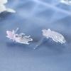 Diseño Nicho Aretes Koi Fénix Sensibles a la Luz Lindos Animales Dulces Clips para Oreja Aretes Pequeños Frescos y Exquisitos para Mujer