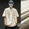 Algodão Puro Marca Tendência Estilo Americano Manga Curta Ins Verão Novo Camiseta Estampada Masculina, Versátil Unissex Tendência Camiseta Gola Redonda para Homens