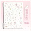 Caderno de folhas soltas floral fofo para animais de estimação B5 para estudantes, bloco de notas estilo ins, A5 confortável de segurar, caderno destacável recarregável