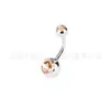 Piercings de Umbigo Coloridos com Pedras de Diamante Transfronteiriços, Piercings de Umbigo de Aço Inoxidável, Joias para Body Piercing, Diamantes Prensados de Zircônia, Designs Coloridos Deslumbrantes com Diamantes Completos