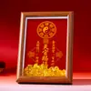 Marco de fotos de auspiciosidad púrpura estilo oriental, adorno de mesa, decoración de escritorio Bagua estilo chino nuevo, decoración auspiciosa para el hogar, artesanía de regalo para ceremonia de inauguración