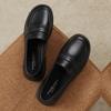 Zapatos Loafer Estilo Nuevo Primavera y Otoño 2026 Punta Redonda Sin Cordones Suela Gruesa Estilo Británico de Cuero Versátiles para Madres de Edad Media y Mayores