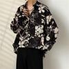 Camisa Floral Masculina, Manga Longa, Primavera e Outono, Estilo Coreano, Tendência, Única, Estilo Hong Kong, Jaqueta Camisa Retrô, Não Amassa, Atacado
