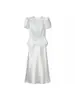 Vestido de Verano Francés Retro con Mangas Abullonadas, Cintura de Corbata y Corte Sirena Adelgazante, Transfronterizo 2026 Europeo y Americano