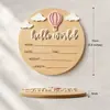 Amazon transfronteiriço ins disco de anúncio de nascimento de recém-nascido olá mundo bebê madeira DIY quadro de anúncio