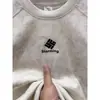 Sudadera Bordada de Cuello Redondo para Hombre Otoño 2025 Casual Moderna Marca Tie-Dye Estilo Coreano Casual Moderna Camiseta Básica de Alta Calidad