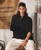 Camiseta Informal Transpirable de Punto Acanalado de Alta Calidad, Peso Pesado, Manga Corta, Cuello Redondo, Corte Holgado, Puños, Para Todas las Estaciones, Moderna