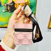 Nova Carteira de Moedas Presbiopia de Couro Chaveiro Mini Portátil Bolsa para Batom Armazenamento Capa Protetora para Fone de Ouvido Sem Fio Fofa