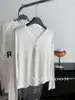 Cardigan de Tricô Leve Casual Simples com Decote em V para Mulheres, Suéter Respirável para Ar Condicionado Emagrecedor, Jaqueta Aberta Tendência