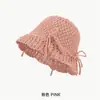 Chapéu de Balde Feminino Estilo Coreano Doce e Fofo com Laço, Leve e Respirável, Chapéu de Sol para Férias na Praia