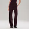 Calça Reta de Cintura Alta Preguiçosa Feminina Calça de Perna Larga Outono Inverno Alta Elasticidade Cordão Esportiva Outdoor Casual Fitness Corrida Yoga Calças