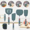 Utensilios de Cocina de Silicona Verde Oscuro Mango de Acero Inoxidable Espátula para Freír Espátula Perforada Utensilios de Cocina Espátula para Cocinar Espátula de Silicona para Sartén y Olla