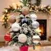 Bola de Navidad Bola de Espuma 8.9cm pzas Decoraciones de Árbol de Navidad Bola de Hilo de Seda Colgante de Árbol de Navidad Colgante Bola Colorida