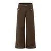 Pantalones anchos holgados retro americanos para hombre, lavados y desgastados, estilo callejero punk, pantalones casuales de trabajo inspirados en el diseño