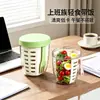 Copo de salada de camada dupla, em formato de garfo, de grande capacidade, com drenagem, esteticamente agradável, copo de frutas hermético, garrafa de água portátil para mulheres, copo de plástico