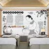 Tienda de extracción de cera papel tapiz centro de salud de medicina tradicional china decoración de tela de pared fondo de imagen cultural pared de fondo imagen decoración publicitaria papel tapiz mural