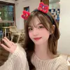 Diadema de Peluche con Cabeza de León Festiva Roja de Dibujos Animados para Año Nuevo para Mujeres, Adecuada para Peinado Diario, Lavado de Cara, Fotos Festivas y Aplicación de Maquillaje