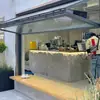 Ventana abatible hacia arriba y hacia abajo estilo abierto tienda de té con leche famosa en internet cafetería cocina mostrador de bar aleación de aluminio elevable suspensión arbitraria