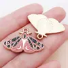 20 Flores de Luna de Colores que Gotean Aceite, Colgantes de Mariposa e Insectos de Aleación de Zinc, Accesorios para Pulseras, Llaveros, Joyería DIY